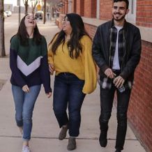 Students walking together on campus